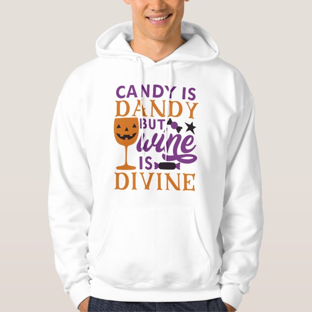 Moletom O doce é Dandy, mas o vinho é Dia de as Bruxas eng (Frente)