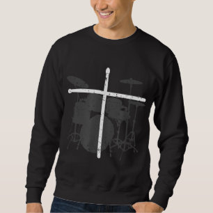 Moletom O Drummer Cristão Jesus Cristo Tambor enfia a cruz