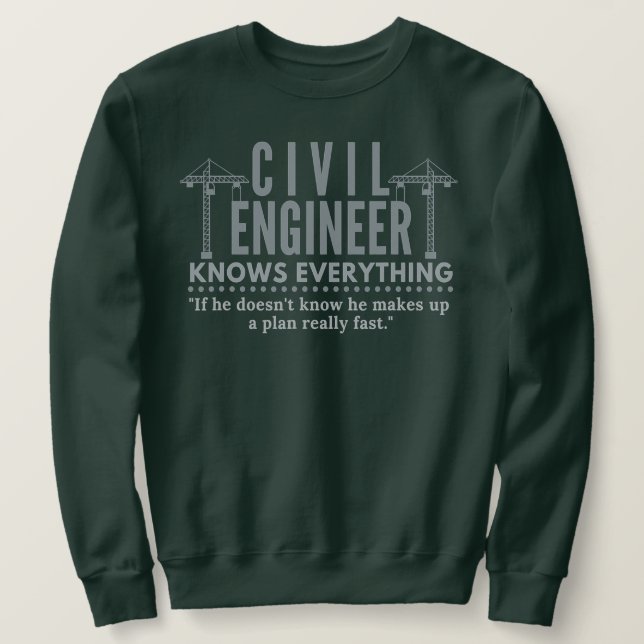 Moletom O engenheiro Civil Conhece Tudo Estrutural (Frente do Design)