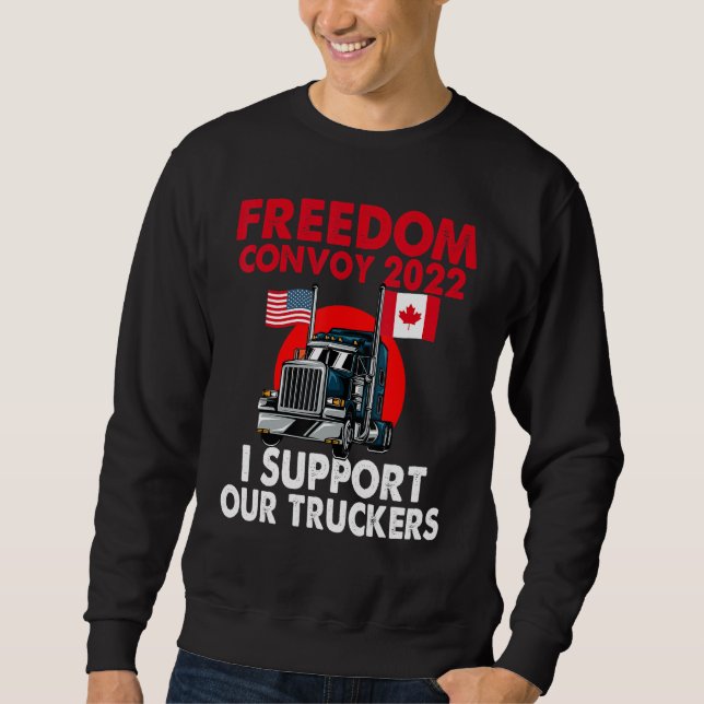 Moletom O Freedom Convoy 2022 Eua E Canadá Apoia O Nosso T (Frente)