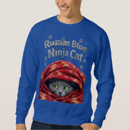 Moletom O Furtivo e Empolado: Gato Ninja Azul Russo