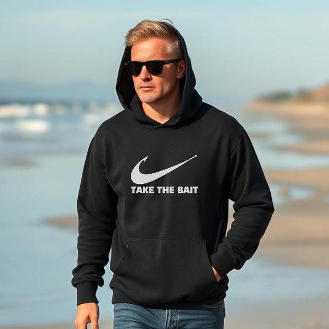 Moletom O Gancho de Peixes Toma o Isco (Fish Hook Take the Bait Fisherman Style Fisherman Fashion Fathers Day Hoodie Gifts for him)