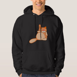 Moletom O Gato De Cor Laranja Mentindo E Levantando Sua Pe