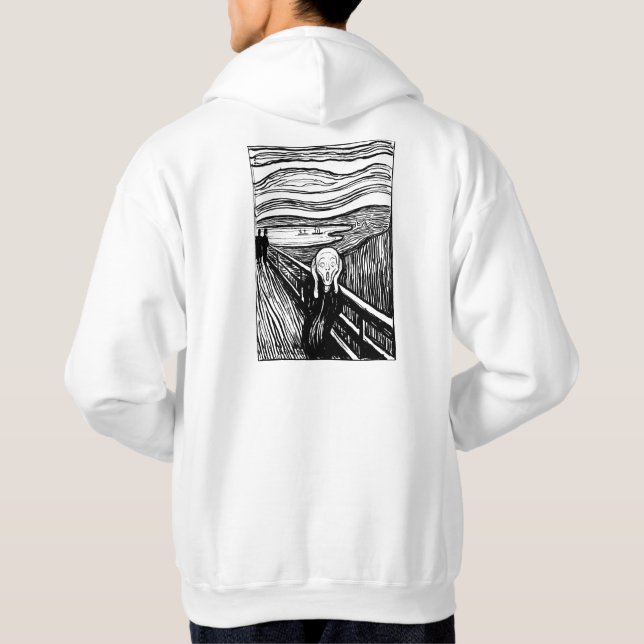 Moletom O Grito de Edvard Munch – Arte de Linha Preta (Verso)