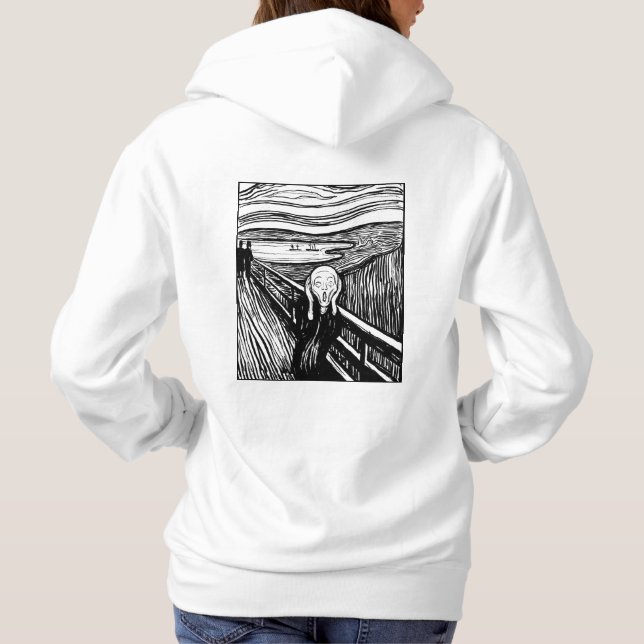 Moletom O Grito de Edvard Munch – Arte de Linha Preta (Verso)