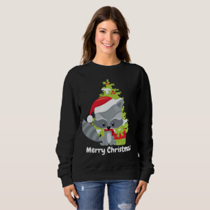 Moletom O guaxinim do Natal adiciona a camisola da