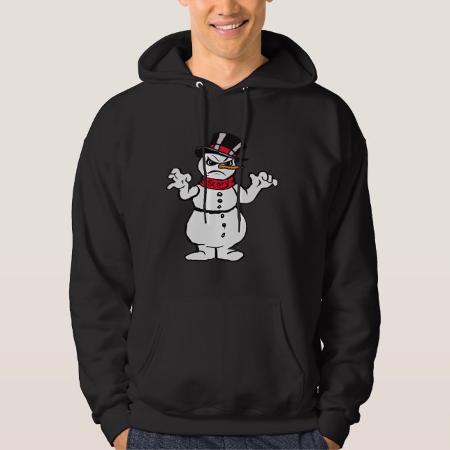 Moletom O Hoodie assustador dos homens do boneco de neve (Frente)