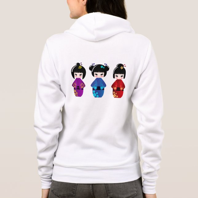 Moletom O hoodie bonito da mulher conhecida das bonecas (Verso)