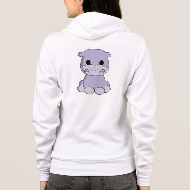 Moletom O hoodie bonito da mulher do nome dos desenhos (Verso)