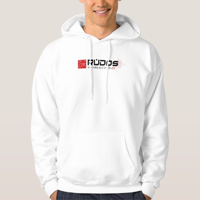 Moletom O Hoodie branco de RUDOS "nós amamos Puro" (Frente)