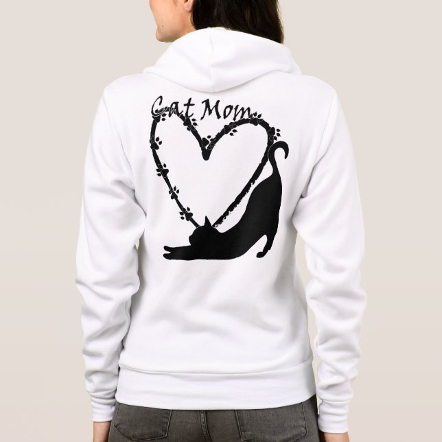 Moletom O Hoodie "Cat Mãe" perfeito com impressão atrás. (Verso)