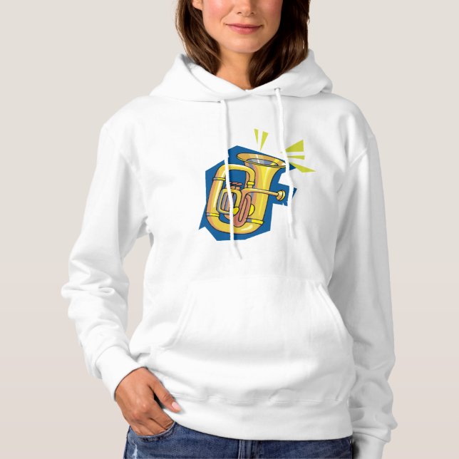 Moletom O Hoodie das mulheres do instrumento da tuba (Frente)