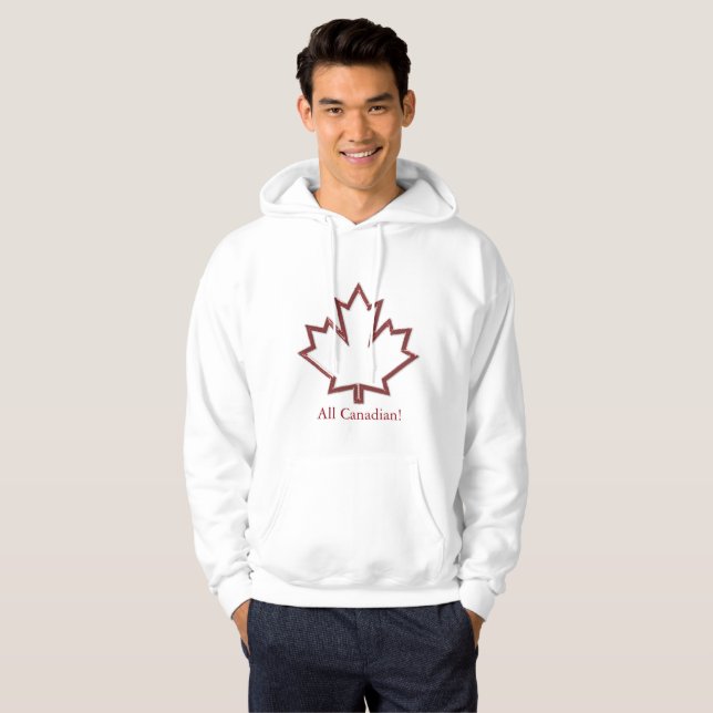Moletom O Hoodie dos homens canadenses da folha de bordo (Frente Completa)