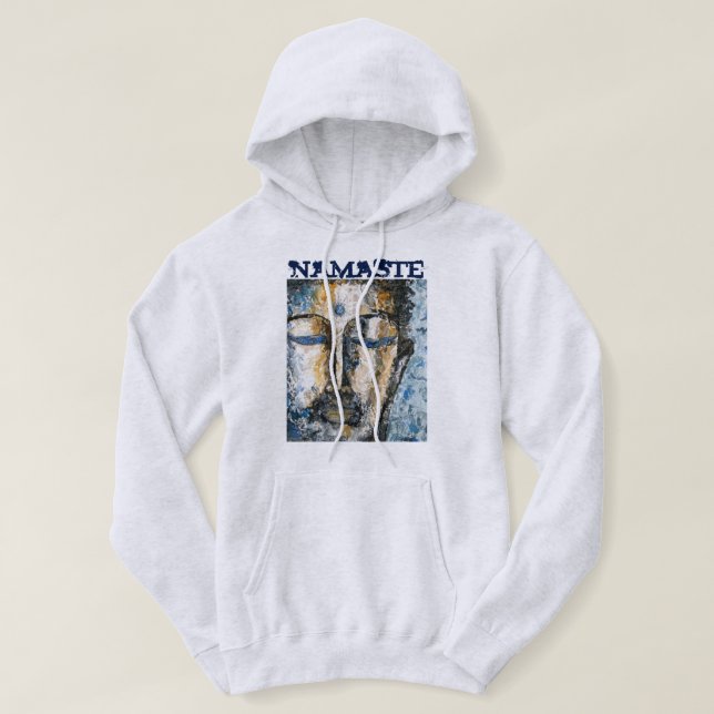 Moletom O Hoodie dos homens da arte da aguarela de Namaste (Frente do Design)
