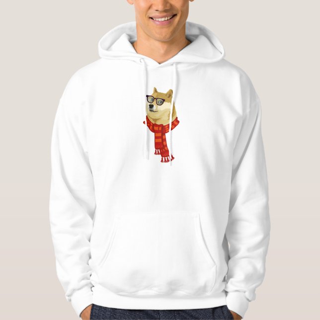 Moletom O Hoodie dos homens do Doge do hipster (Frente)