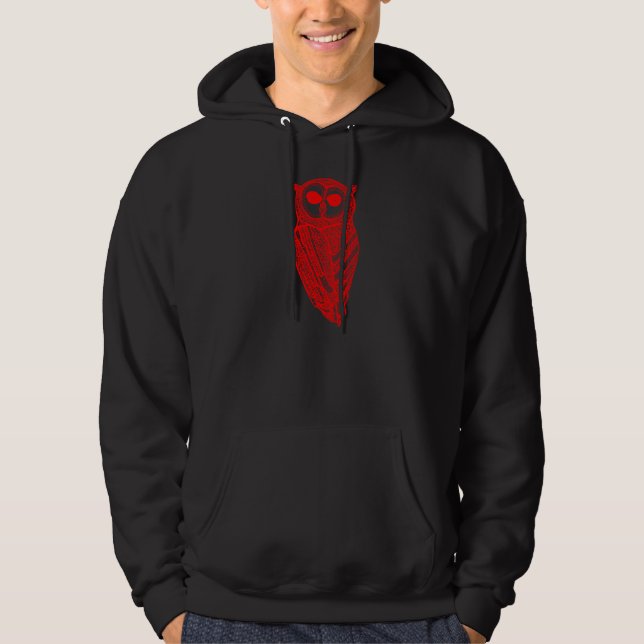 Moletom O Hoodie majestoso da coruja (coruja vermelha) (Frente)