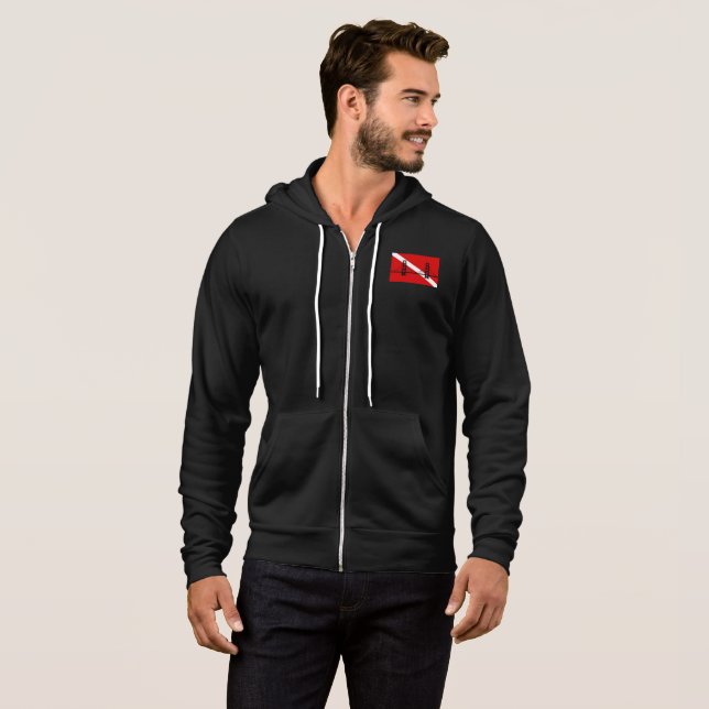 Moletom O Hoodie Zippered dos homens do mergulhador de SF (Frente Completa)