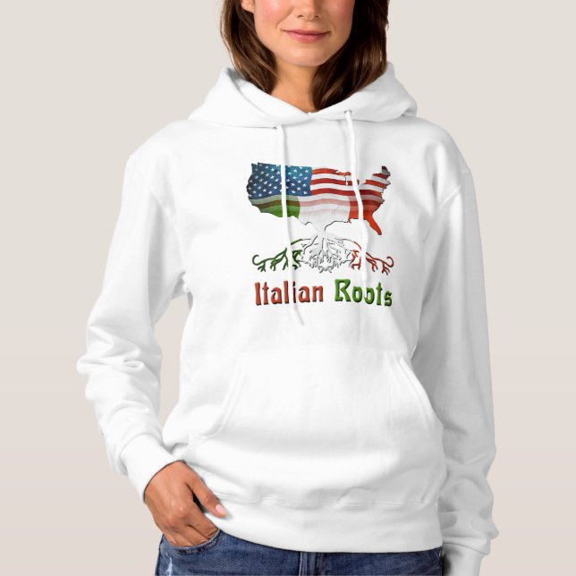 Moletom O italiano enraíza o Hoodie americano do mapa (Frente)