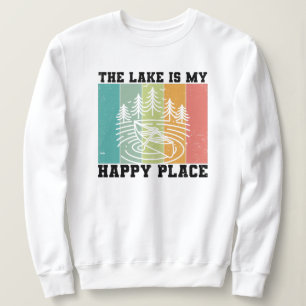 Moletom O lago é o meu feliz lugar, o lago Vintage, que af