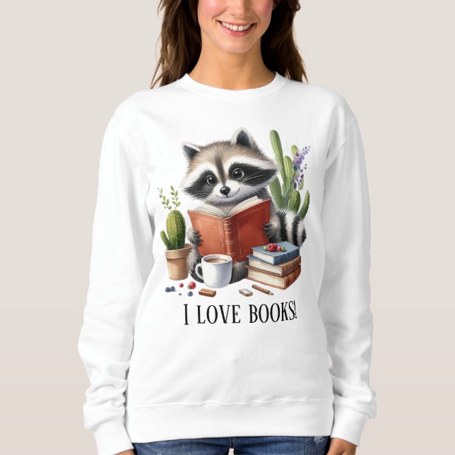 Moletom O livro bonito ama o raccoon personalizável (Frente)
