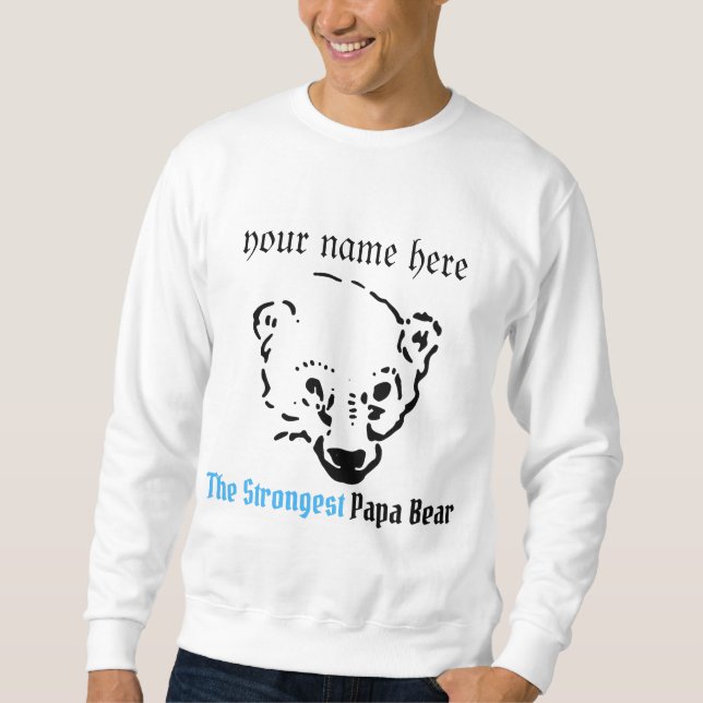 Moletom o mais forte urso papa, presente de Pai Simples (Frente)