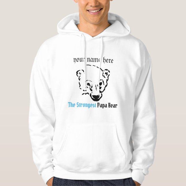 Moletom o mais forte urso papa, presente de Pai Simples (Frente)
