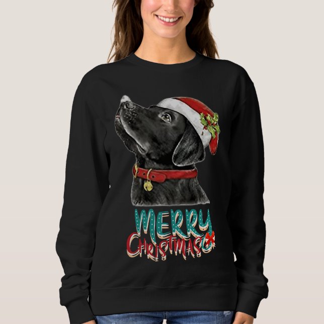 Moletom O Melhor Labrador Negro Para O Natal (Frente)