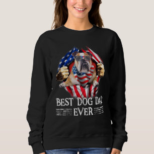 Moletom O Melhor Pai De Bulhdog De Bandeira Para Homens Da