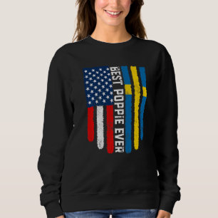 Moletom O Melhor Poppie de Bandeira da Suecia Americana
