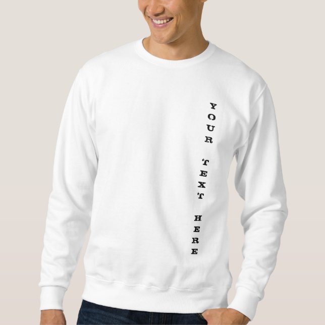 Moletom O Modelo de Texto Personalizado Mens Branco Básico (Frente)