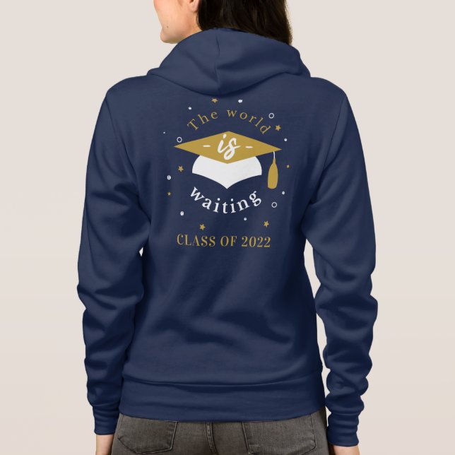 Moletom O Mundo Está Esperando Turma de Graduação de 2022 (Verso)