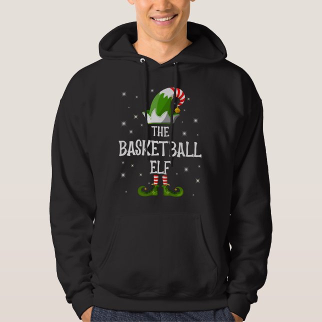 Moletom O Natal da família Elf de basquete (Frente)