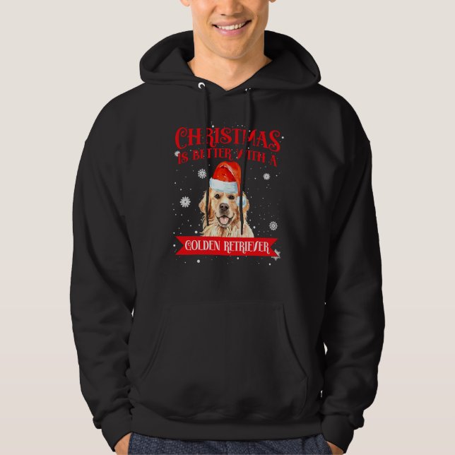 Moletom O Natal É Melhor Com Um Cão De Retriever Ouro (Frente)