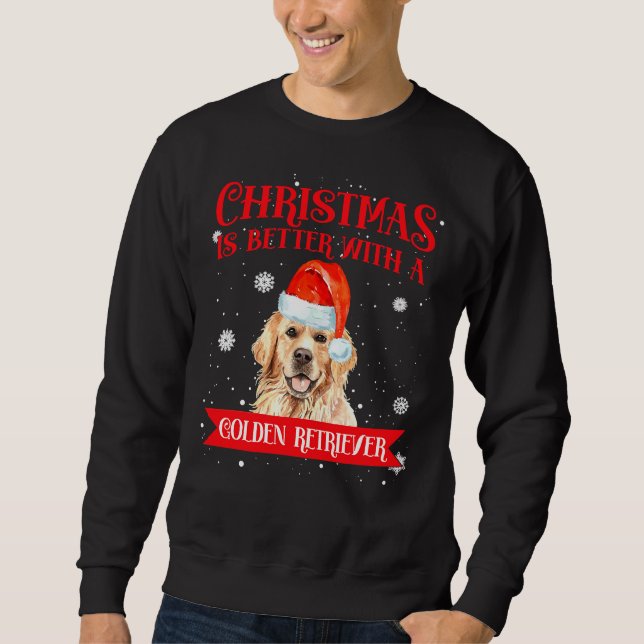 Moletom O Natal É Melhor Com Um Cão De Retriever Ouro (Frente)