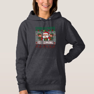 Moletom O Natal Está Chegando Papai Noel Elfos Rena