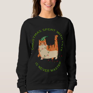 Moletom O Natal passado com Gatos nunca é amor de Gato