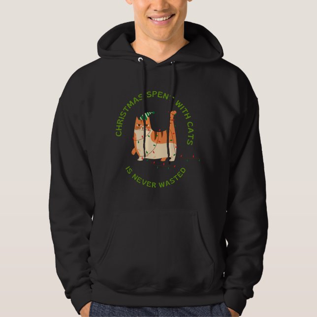 Moletom O Natal passado com Gatos nunca é amor de Gato (Frente)