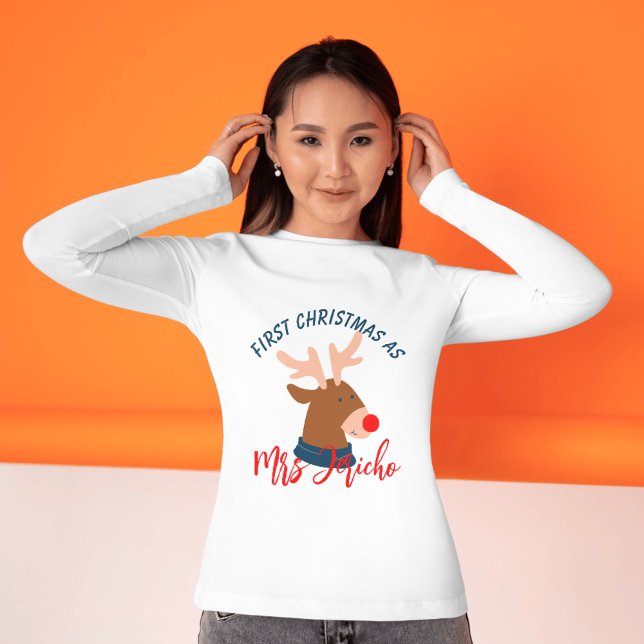 Moletom O nosso primeiro Natal como o Sr. e a Sra. Newlywi (Criador carregado)