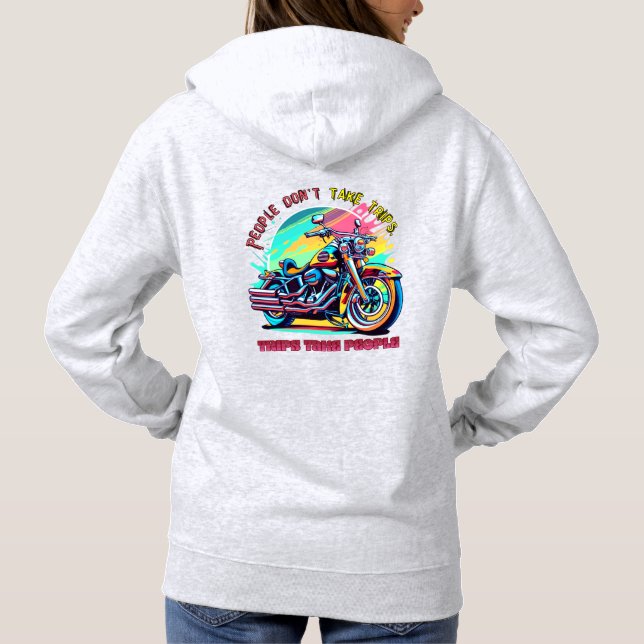 Moletom O Pessoas não faz viagens: bicicleta de estilo ret (Verso)