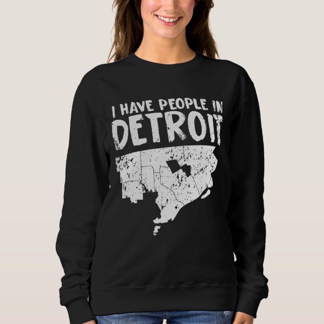 Moletom O presente Michigan engraçado de Detroit é casa (Frente)