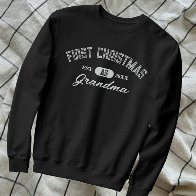 Moletom O Primeiro Natal Como Vovó (Criador carregado)