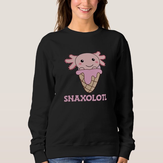 Moletom O Snaxolotl Axolotl Alinha Sorvete De Animais Doce (Frente)