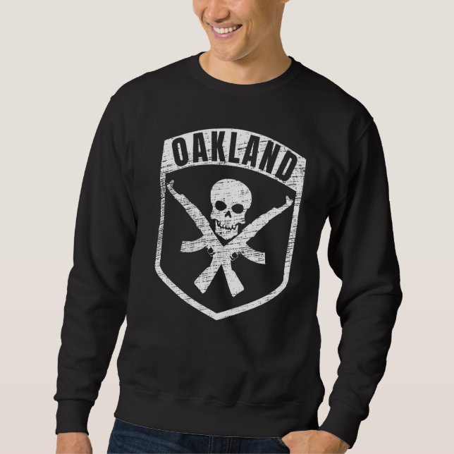 Moletom Oakland California Skull Ak 47 Hip Hop Rap (Frente)