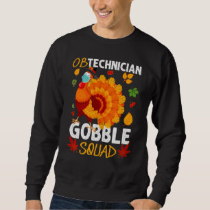 Moletom Ob Technician Gobble Squad Turkey Face Obrigados D