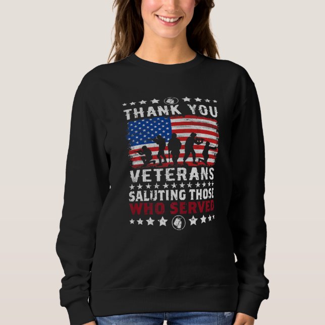 Moletom Obrigado Veteranos Apreciando Aqueles Que Serviram (Frente)