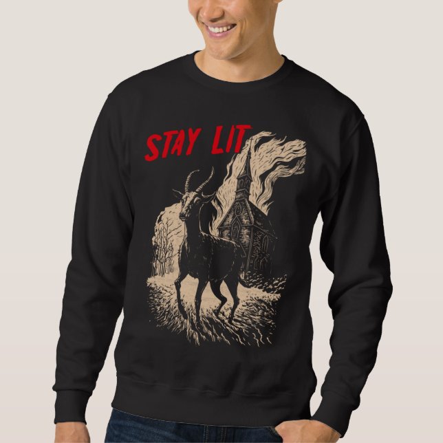 Moletom Occult Atheist Black Phillip Burning Church Stay L (Frente)