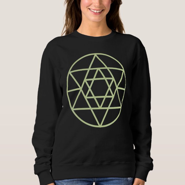 Moletom Occult Magic Sacred Geometry Circle Triangle Hexag (Frente)