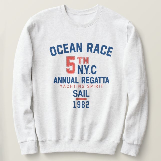 Moletom Ocean race water sport athletic varsity (Frente do Design)