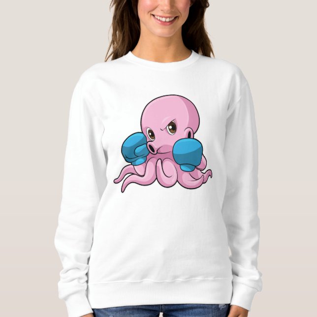 Moletom Octopus como Boxer com luvas in a box (Frente)