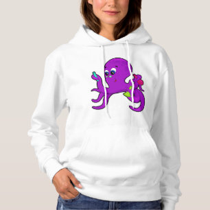 Moletom Octopus como professor com equipamento de laborató